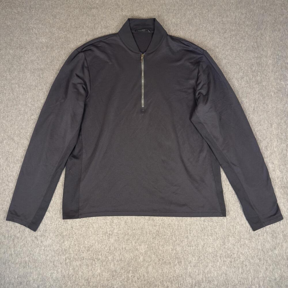 Greyson Pullover Mens Large Black 1/4 Zip Long Sleeve Performance Golf Top